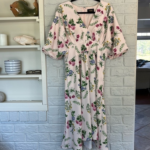 Alexa Admor Floral Dolman Sleeve V-Neck Size 10 Dress - Picture 2 of 9